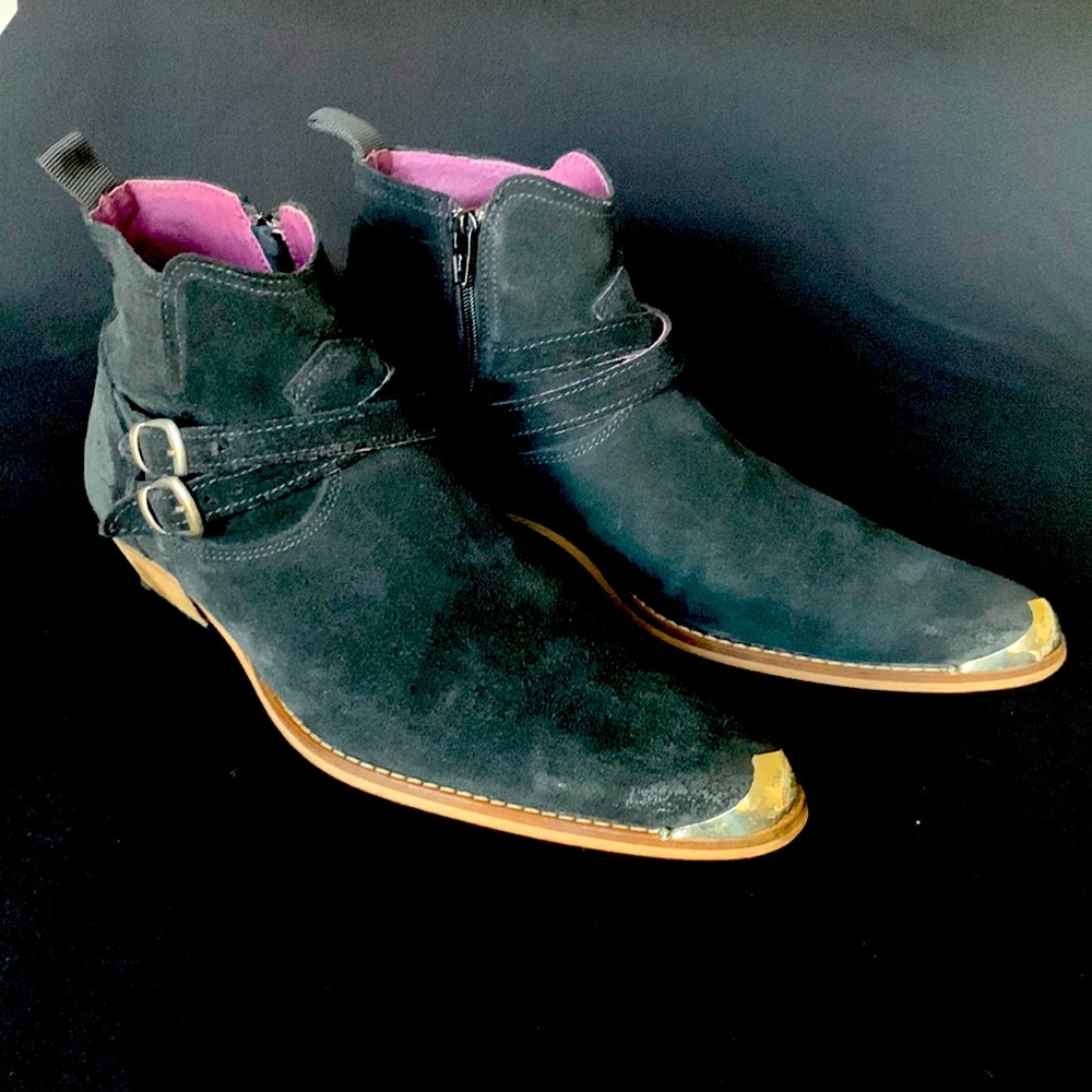 TOPMAN Black Suede Leather Boots